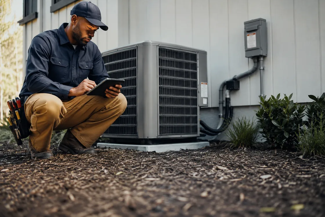 A field service professional at work using PaidField